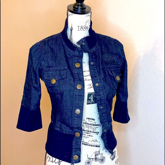 Drama Gold Fitted Jean Jacket - Size Small - Picture 1 of 7